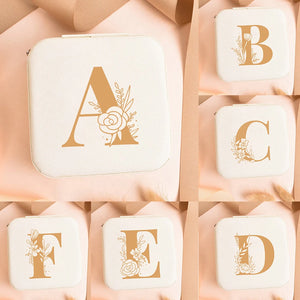 Alphabet Flowers Jewelry Box Organizer Earring Necklace Ring Display Travel Gift