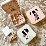 Alphabet Flowers Jewelry Box Earring Necklace Holder Ring Display