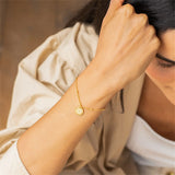 A-Z Charm Bracelets Initial Link Chain Bracelet Anklet in 18k Plating