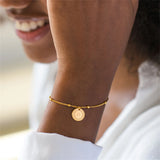 A-Z Charm Bracelets Initial Link Chain Bracelet Anklet in 18k Plating