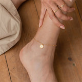 A-Z Charm Bracelets Initial Link Chain Bracelet Anklet in 18k Plating