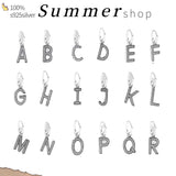 Crystal Alphabet Charm 925 Sterling Silver Beads Bracelet DIY Jewelry