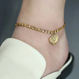 A-Z Initial Letter Anklets for Women Stainless Steel Alphabet Charm Anklet