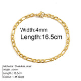 Initial Micro Pave Letter Charm Bracelet Stainless Steel Chain Women Jewelry