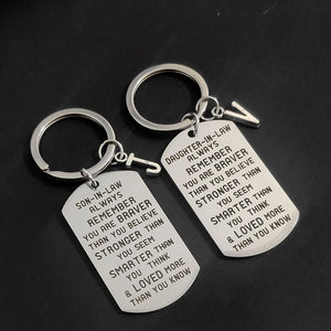 A-Z Keys Holder Thanksgiving Keyring Stainless Steel Son-in-law Daughter-in-law