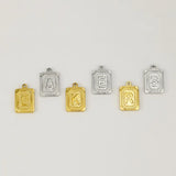 A-Z Letter Charm Pendant Necklace Plated Stainless Steel Corn Chain