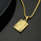 A-Z Letter Charm Pendant Necklace Plated Stainless Steel Corn Chain