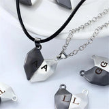 A-Z Heart Stone Couple Necklace Set Magnetic Attraction Jewelry Gift