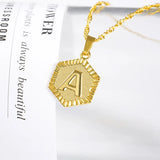 A-Z Letter Necklace Stainless Steel Chain Initial Pendant Necklaces For Women