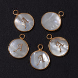 A-Z Letter Shell Charms 15mm Initial Letters Mother Of Pearl Charm Pendants