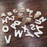 Natural Shell Mother of Pearl Letter Charm Pendant Necklace