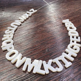 Natural Shell Mother of Pearl Letter Charm Pendant Necklace