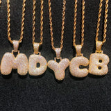 Single Bubble Letter Necklace & Pendant Chain Hip Hop Jewelry