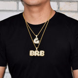 Single Bubble Letter Necklace & Pendant Chain Hip Hop Jewelry