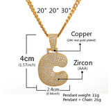 Single Bubble Letter Necklace & Pendant Chain Hip Hop Jewelry