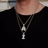 Single Bubble Letter Necklace & Pendant Chain Hip Hop Jewelry