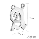 A~Z Stainless Steel Gothic Double Hole Letter Pendant