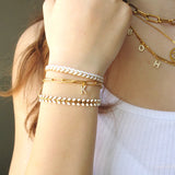 A-Z Zircon Initial Letter Bracelet Nameplate Chain Jewelry