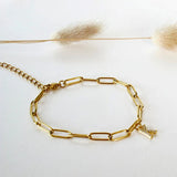 A-Z Zircon Initial Letter Bracelet Nameplate Chain Jewelry