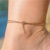 Personalized Stainless Steel Heart Anklet - Beach Foot Jewelry