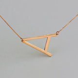 A-Z Large Letters Necklace Stainless Steel Name Pendant Monogram Necklace