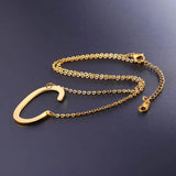 A-Z Large Letters Necklace Stainless Steel Name Pendant Monogram Necklace