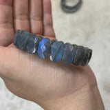 Rainbow Labradorite Stone Beads Bracelet with Cat's Eye
