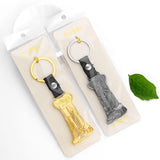 Dubai Landmark Engraved Double Key Buckle in Silver