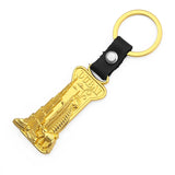Dubai Landmark Engraved Double Key Buckle in Silver