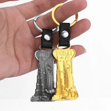 Dubai Landmark Engraved Double Key Buckle in Silver