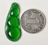 Natural Green Chalcedony Safe Bean Pendant