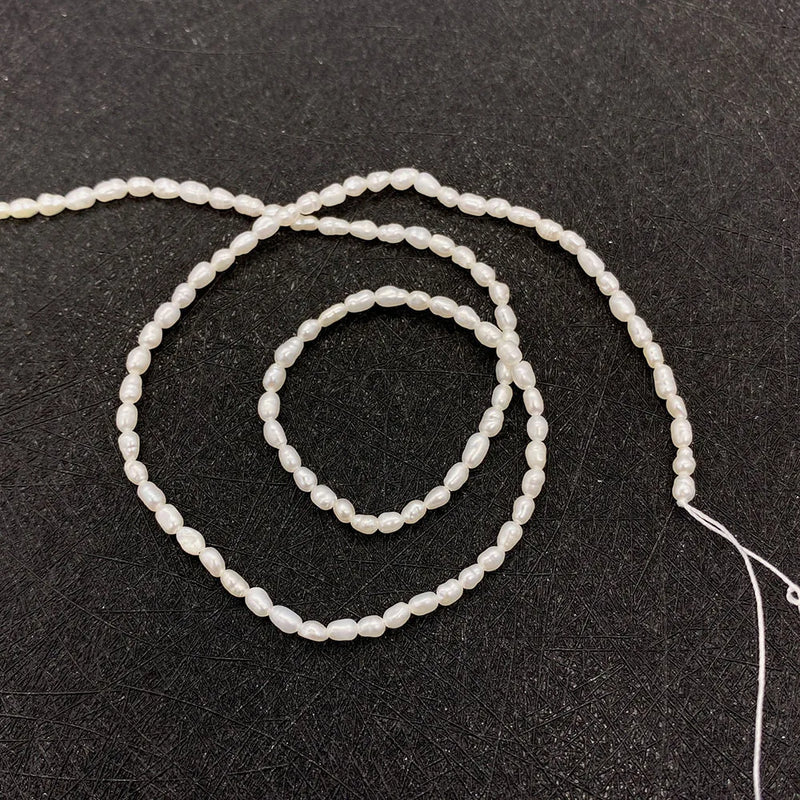 2-3mm Small Rice Shape Pearl Beads Natural Freshwater DIY Jewelry Making