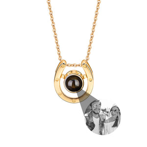 Customizable Horseshoe Projection Necklace
