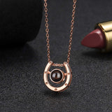 Customizable Horseshoe Projection Necklace