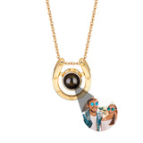 Customizable Horseshoe Projection Necklace