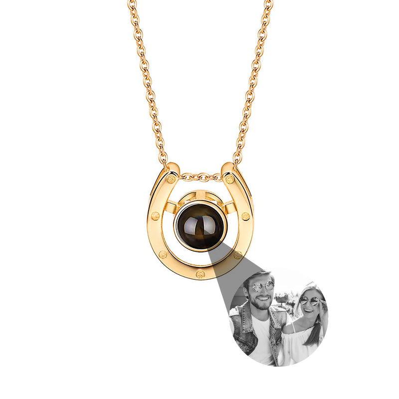 Customizable Horseshoe Projection Necklace