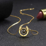 Customizable Horseshoe Projection Necklace