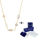 Ms. Pearl Crystal Necklace - Adjustable & Elegant Gift for Her