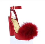Real Fox Fur Pompom Shoe Clips - Footwear Accessories E103