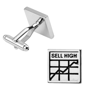 Silvery Square Cufflinks for Men