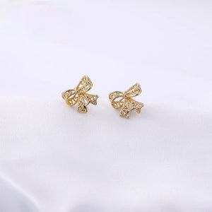 3D Lace Butterfly Earrings 925 Silver 18K Plated DIY Accessories