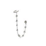 925 Sterling Silver CZ Link Chain Earrings