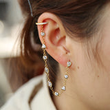 925 Sterling Silver CZ Link Chain Earrings