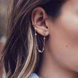 925 Sterling Silver CZ Link Chain Earrings