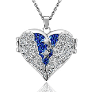 Heart Angel Wings Urn Necklace for Ashes Memorial Cremation Jewelry