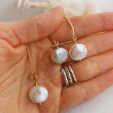 Baroque Freshwater Coin Pearl Necklace & Earrings Set