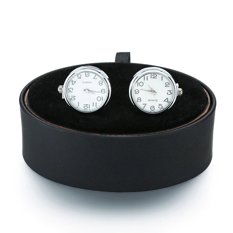Men's French Cufflinks Leather Box Set