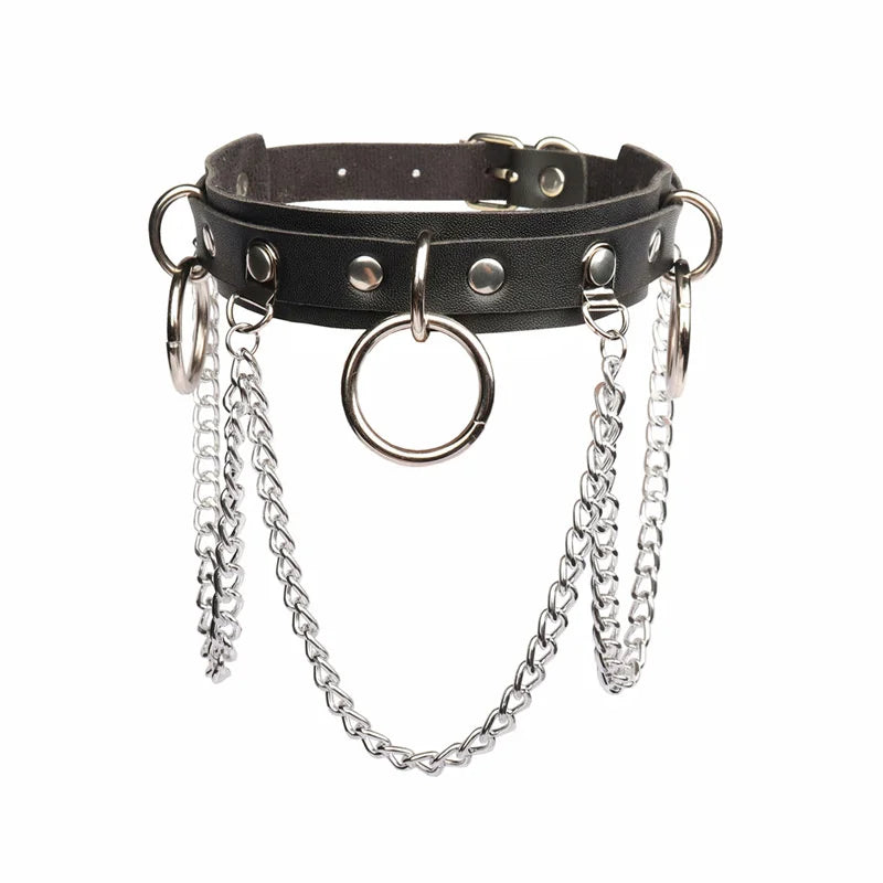 Punk Street Shot O-Ring Clavicle Chain Necklace