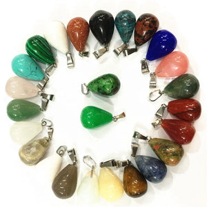 Natural Stone Pendant Necklace 13 * 18mm 20 Sets