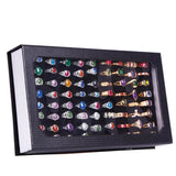 72 Slots Rings Box with Transparent Lid Jewelry Display Tray Organizer